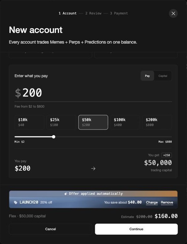 Amount control with presets and slider