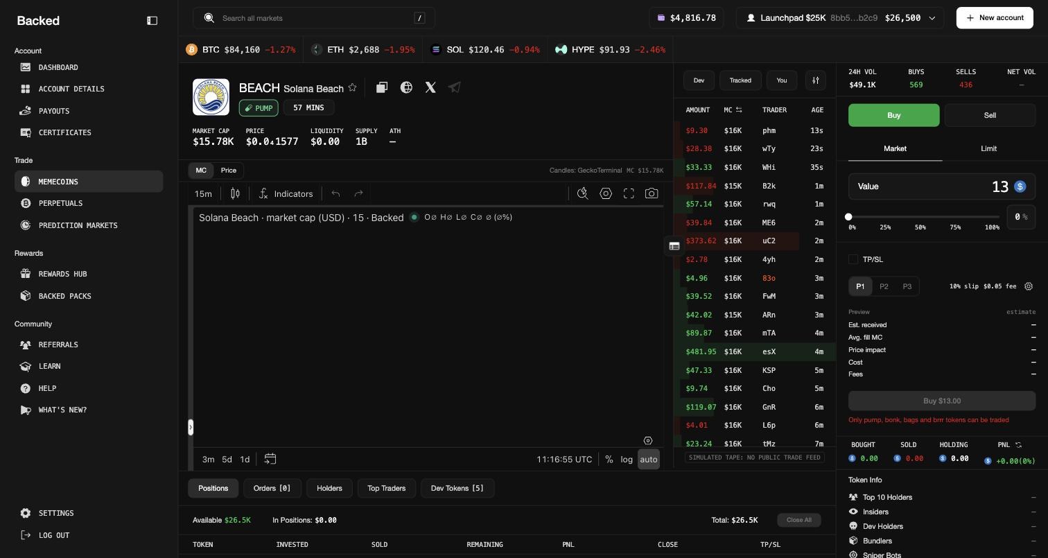 Token page