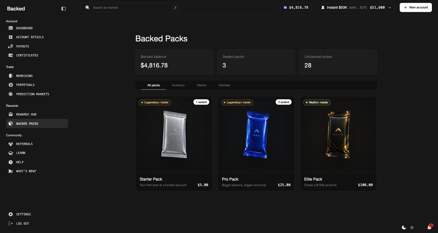 Backed Packs