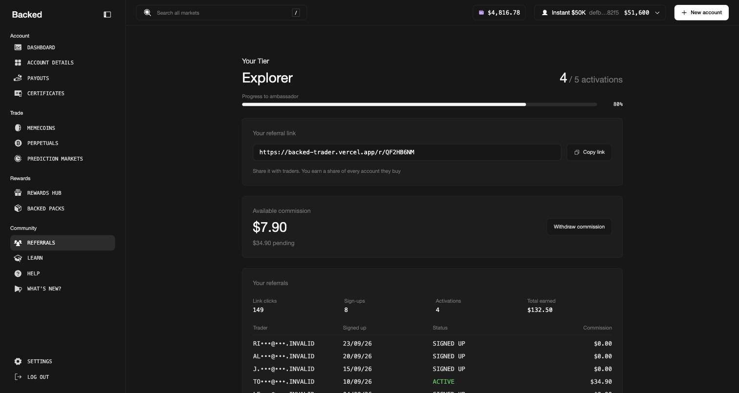 Referrals page